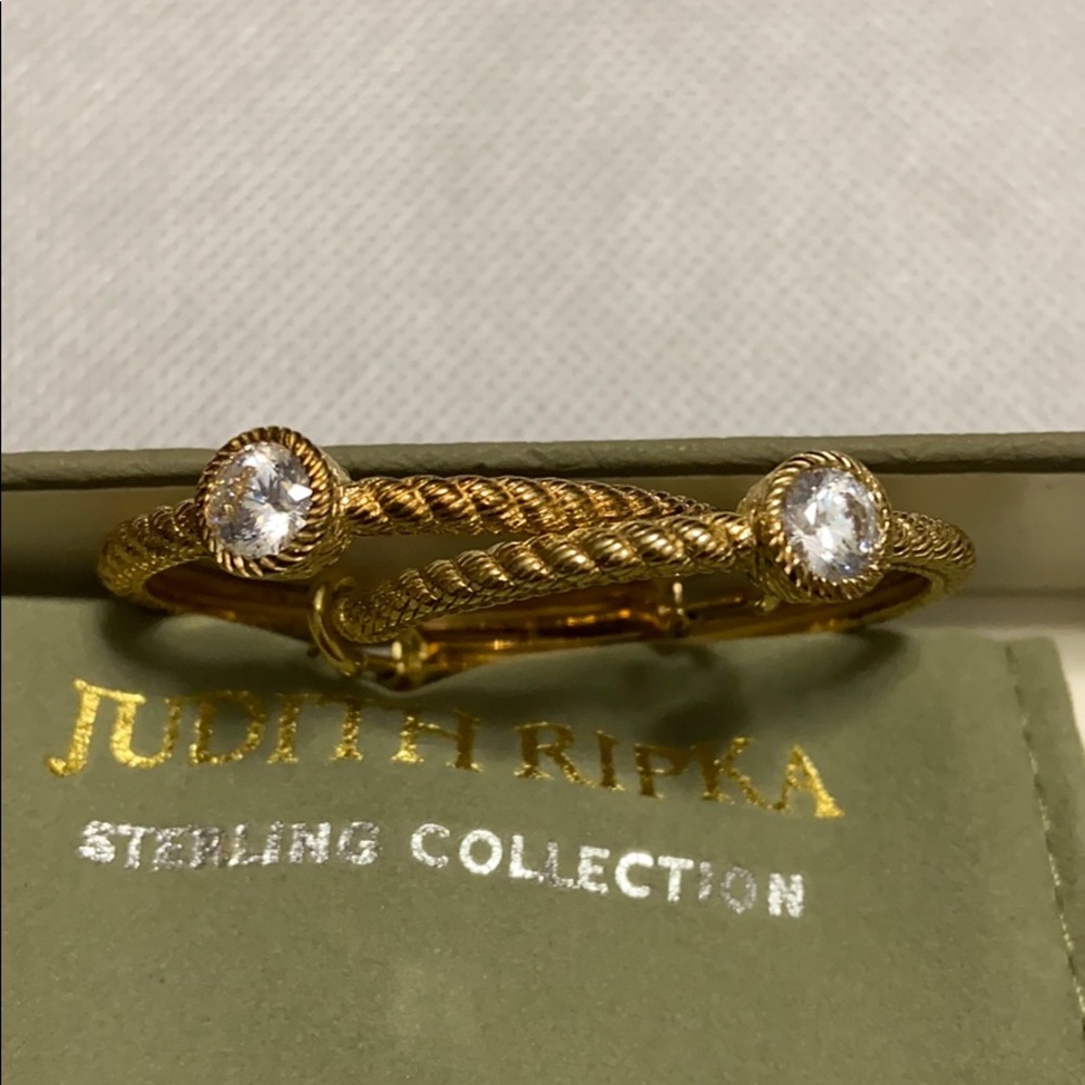 Judith Ripka Gold Hoop Earrings